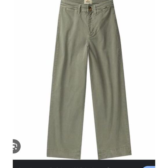 Marine Layer Wide Leg Crop Pants Dusty Olive Green Size 8 New - Picture 2 of 7